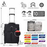 Aerolite Espandibile (55x40x20cm a 55x40x23cm) Bagaglio a Mano Leggero Ryanair Priority, Dimensioni Massime per Ryanair, Wizz Air Priority, Lufthansa - 2 Ruote