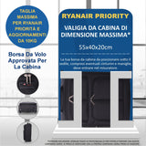 Aerolite Espandibile (55x40x20cm a 55x40x23cm) Bagaglio a Mano Leggero Ryanair Priority, Dimensioni Massime per Ryanair, Wizz Air Priority, Lufthansa - 2 Ruote