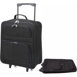 5 Cities Pieghevole Bagaglio a Mano 55x40x20 Trolley da Viaggio, 39L (Nero)