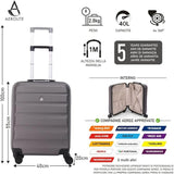 Aerolite Ryanair Priority Max - Valigia rigida leggera da 40L, 55x40x20cm, con 4 ruote e serratura TSA