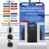 Aerolite 40 x 30 x 15 nuovo e migliorato 2023 British Airways, EasyJet, Virgin Atlantic, borsone KLM, bagaglio a mano sotto il sedile del bagaglio di volo, nero