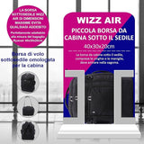 Aerolite 40x30x20 Wizz Air Zaino di dimensioni massime Eco-Friendly Bagaglio a mano da viaggio approvato Borsa a tracolla leggera da volo con cerniere YKK 5 anni di garanzia