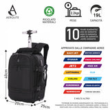 Aerolite 40x20x25cm Ryanair Maximum Premium Quality Zaino trolley ecologico con 2 ruote, maniglia estensibile, 10 anni di garanzia del marchio